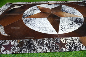 HANDMADE 100% Natural COWHIDE Area RUG (4 X 6 ft.) | Patchwork Hair on Cowhide Leather Area Rug | Exact as Photo | PR141