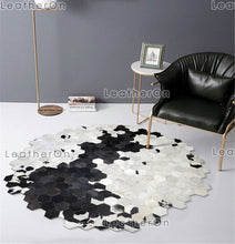 Charger l&#39;image dans la visionneuse de la galerie, HANDMADE 100% Natural COWHIDE RUG | Patchwork Cowhide Area Rug | Hair on Leather Cowhide Carpet | PR137
