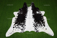 Load image into Gallery viewer, Black White Small (5 X 4 ft.) Exact As Photo Cowhide Rug | 100% Natural Cowhide Area Rug | Real Hair-on Leather Cowhide Rug | C804
