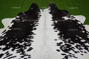 Black White Small (5 X 4 ft.) Exact As Photo Cowhide Rug | 100% Natural Cowhide Area Rug | Real Hair-on Leather Cowhide Rug | C804
