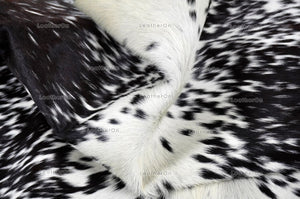 Black White Medium (5 X 5 ft.) Exact As Photo Cowhide RUG | 100% Natural Cowhide Area Rug | Genuine Hair-on Cowhide Leather Rug | C805