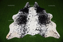 Load image into Gallery viewer, Black White Medium (5 X 5.6 ft.) Exact As Photo Cowhide RUG | 100% Natural Cowhide Area Rug | Genuine Hair-on Cowhide Leather Rug | C806
