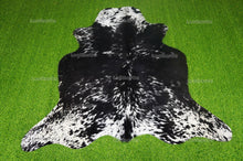 Load image into Gallery viewer, Black White Medium (5 X 5 ft.) Exact As Photo Cowhide RUG | 100% Natural Cowhide Area Rug | Genuine Hair-on Cowhide Leather Rug | C809
