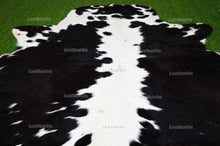 Load image into Gallery viewer, Black White Medium (5 X 5 ft.) Exact As Photo Cowhide RUG | 100% Natural Cowhide Area Rug | Genuine Hair-on Cowhide Leather Rug | C811
