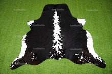 Load image into Gallery viewer, Black White Medium (4.8 X 5 ft.) Exact As Photo Cowhide RUG | 100% Natural Cowhide Area Rug | Genuine Hair-on Cowhide Leather Rug | C813
