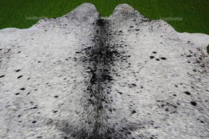 Black White Large (5 X 5.7 ft.) Exact As Photo Cowhide Area RUG | 100% Natural Cowhide Rug | Genuine Hair-on Cowhide Leather Rug | C820