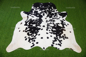 Black White Medium (5 X 5.5 ft.) Exact As Photo Cowhide RUG | 100% Natural Cowhide Area Rug | Genuine Hair-on Cowhide Leather Rug | C822