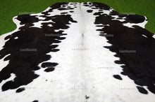 Load image into Gallery viewer, Black White XLARGE (6 X 6 ft.) Exact As Photo Cowhide Rug | 100% Natural Cowhide Area Rug | Real Hair-on Leather Cowhide Rug | C842
