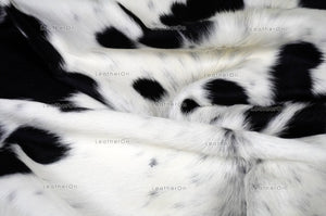 Black White Cowhide (5 X 5.5 ft) Medium Size Exact As Photo Cowhide RUG | 100% Natural Cowhide Rug | Real Hair-on Cowhide Leather Rug | C846