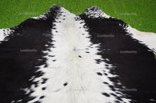 Load image into Gallery viewer, Black White Small (5 X 4 ft.) Exact As Photo Cowhide Rug | 100% Natural Cowhide Area Rug | Real Hair-on Leather Cowhide Rug | C802
