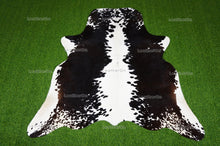 Load image into Gallery viewer, Black White Small (4.7 X 4.9 ft.) Exact As Photo Cowhide Rug | 100% Natural Cowhide Area Rug | Real Hair-on Leather Cowhide Rug | C803
