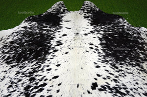 Black White Medium (5 X 5.6 ft.) Exact As Photo Cowhide RUG | 100% Natural Cowhide Area Rug | Genuine Hair-on Cowhide Leather Rug | C806