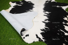 Load image into Gallery viewer, Black White Small (4.8 X 4.8 ft.) Exact As Photo Cowhide Rug | 100% Natural Cowhide Area Rug | Real Hair-on Leather Cowhide Rug | C807
