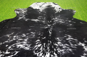 Black White Medium (5 X 5 ft.) Exact As Photo Cowhide RUG | 100% Natural Cowhide Area Rug | Genuine Hair-on Cowhide Leather Rug | C809