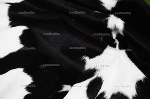 Black White XLARGE (6 X 6.5 ft.) Exact As Photo Cowhide Rug | 100% Natural Cowhide Area Rug | Real Hair-on Leather Cowhide Rug | C810