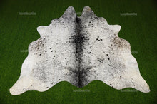Load image into Gallery viewer, Black White Large (5 X 5.7 ft.) Exact As Photo Cowhide Area RUG | 100% Natural Cowhide Rug | Genuine Hair-on Cowhide Leather Rug | C820
