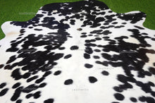 Load image into Gallery viewer, Black White Medium (5 X 5.5 ft.) Exact As Photo Cowhide RUG | 100% Natural Cowhide Area Rug | Genuine Hair-on Cowhide Leather Rug | C822
