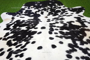 Black White Medium (5 X 5.5 ft.) Exact As Photo Cowhide RUG | 100% Natural Cowhide Area Rug | Genuine Hair-on Cowhide Leather Rug | C822