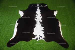 Black White Medium (5 X 5 ft.) Exact As Photo Cowhide RUG | 100% Natural Cowhide Area Rug | Genuine Hair-on Cowhide Leather Rug | C823