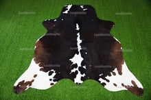 Load image into Gallery viewer, Tricolor Large (5.2 X 5.5 ft.) Exact As Photo Cowhide Area RUG | 100% Natural Cowhide Rug | Genuine Hair-on Cowhide Leather Rug | C828
