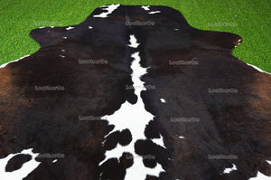 Tricolor Large (5.2 X 5.5 ft.) Exact As Photo Cowhide Area RUG | 100% Natural Cowhide Rug | Genuine Hair-on Cowhide Leather Rug | C828