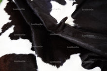Load image into Gallery viewer, Black White Cowhide (5 X 5 ft.) Medium Size Exact As Photo Cowhide RUG | 100% Natural Cowhide Rug | Real Hair-on Cowhide Leather Rug | C832
