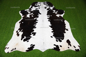 Black White XLARGE (6 X 6 ft.) Exact As Photo Cowhide Rug | 100% Natural Cowhide Area Rug | Real Hair-on Leather Cowhide Rug | C842