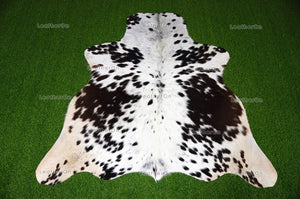 Tricolor Cowhide (5 X 5 ft.) Medium Size Exact As Photo Cowhide RUG | 100% Natural Cowhide Rug | Real Hair-on Cowhide Leather Rug | C853