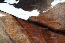 Load image into Gallery viewer, Tricolor Large (5 X 5.9 ft.) Exact As Photo Cowhide Area RUG | 100% Natural Cowhide Rug | Genuine Hair-on Cowhide Leather Rug | C859
