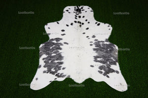 Gray White Small (4 X 3.5 ft.) Exact As Photo Cowhide Rug | 100% Natural Cowhide Area Rug | Real Hair-on Leather Cowhide Rug | C864