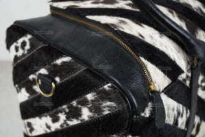 Large Duffel Bag!! Cowhide Patchwork Duffel Bag | Hair-On-Leather Travel Bag | Cow Skin Luggage Bag | Handmade Cowhide Duffel Bag | DB101