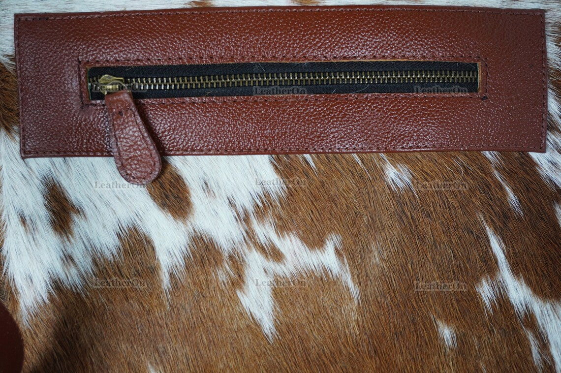 Cowhide Backpack | Real Hair On Cowhide Leather Backpack | Cowhide Diaper Bag | Cowhide School Bag | Cowhide Backpack with Key Lock | BP103
