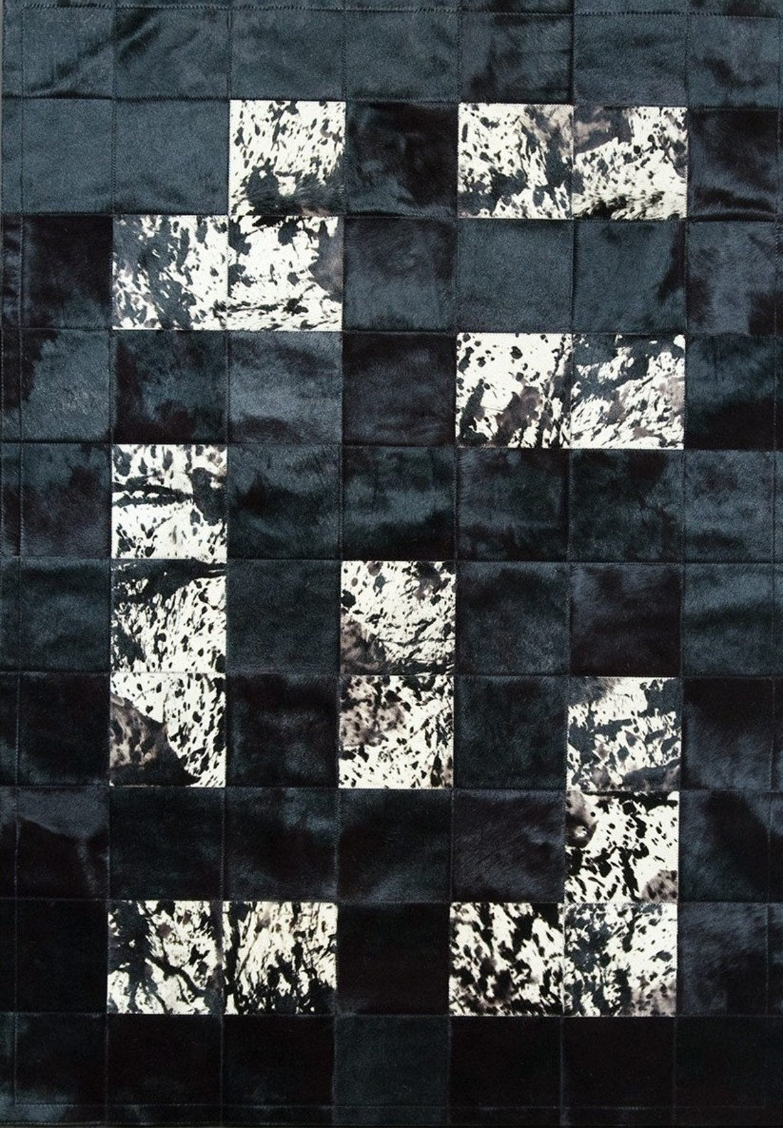 HANDMADE 100% Natural COWHIDE RUG | Patchwork Cowhide Area Rug | Real Cowhide Hallway Runner | Hair on Leather Cowhide Carpet | PR200