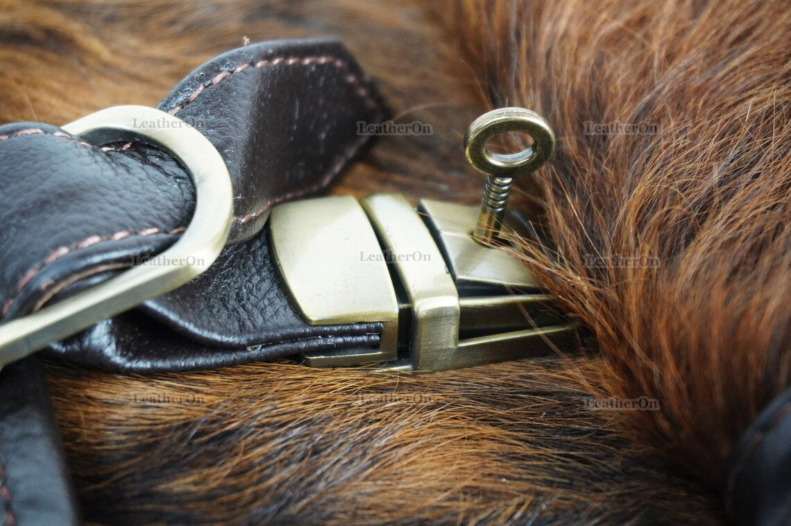 Cowhide Backpack | Real Hair On Cowhide Leather Backpack | Cowhide Diaper Bag | Cowhide School Bag | Cowhide Backpack with Key Lock | BP104