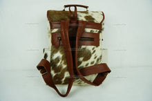 Load image into Gallery viewer, Cowhide Backpack | Real Hair On Cowhide Leather Backpack | Cowhide Diaper Bag | Cowhide School Bag | Cowhide Backpack with Key Lock | BP105
