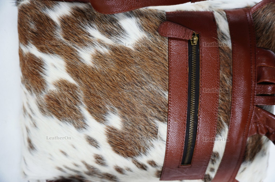 Cowhide Backpack | Real Hair On Cowhide Leather Backpack | Cowhide Diaper Bag | Cowhide School Bag | Cowhide Backpack with Key Lock | BP105