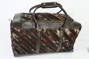 Large Duffel Bag!! Cowhide Patchwork Duffel Bag | Hair-On-Leather Travel Bag | Cow Skin Luggage Bag | Handmade Cowhide Duffel Bag | DB103