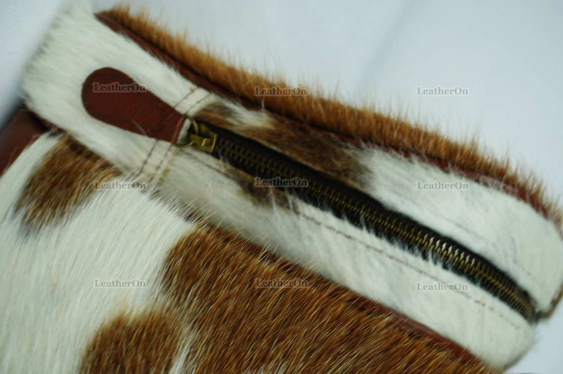 Cowhide Duffel Bag | Natural Cow Skin Duffel Bag | Hair-On-Leather Travel Bag | Cowhide Luggage Bag | Handmade Duffel Bag | DB114