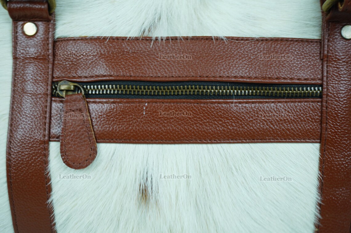 Cowhide Duffel Bag | Natural Cow Skin Duffel Bag | Hair-On-Leather Travel Bag | Cowhide Luggage Bag | Handmade Duffel Bag | DB114