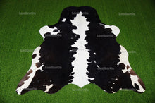 Load image into Gallery viewer, Black White Cowhide (5 X 5 ft.) Medium Size Exact As Photo Cowhide RUG | 100% Natural Cowhide Rug | Real Hair-on Cowhide Leather Rug | C852
