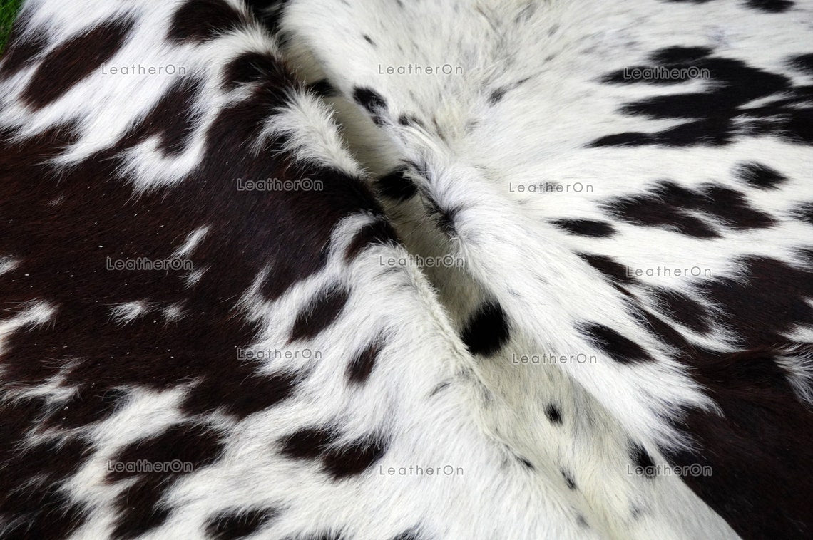 Tricolor Cowhide (5 X 5 ft.) Medium Size Exact As Photo Cowhide RUG | 100% Natural Cowhide Rug | Real Hair-on Cowhide Leather Rug | C853