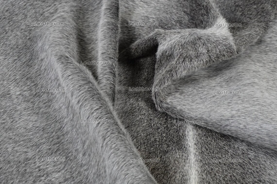 Gray Cowhide (5 X 5 ft.) Medium Size Exact As Photo Cowhide RUG | 100% Natural Cowhide Rug | Real Hair-on Cowhide Leather Rug | C865