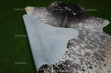 Load image into Gallery viewer, Gray White Cowhide (5 X 5 ft.) Medium Size Exact As Photo Cowhide RUG | 100% Natural Cowhide Rug | Real Hair-on Cowhide Leather Rug | C868
