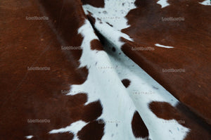 Brown White Cowhide (5 X 5 ft.) Exact As Photo Cowhide Rug | 100% Natural Cowhide Area Rug | Real Hair-on Leather Cowhide Rug | C875