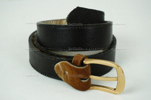 Genuine COWHIDE BELTS with Full Grain Leather Backside | Unisex 100% Natural Cow hide Belts | REAL Hair on Leather Belts | BLT16