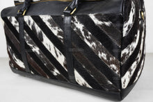 Load image into Gallery viewer, Large Duffel Bag!! Cowhide Patchwork Duffel Bag | Hair-On-Leather Travel Bag | Cow Skin Luggage Bag | Handmade Cowhide Duffel Bag | DB101
