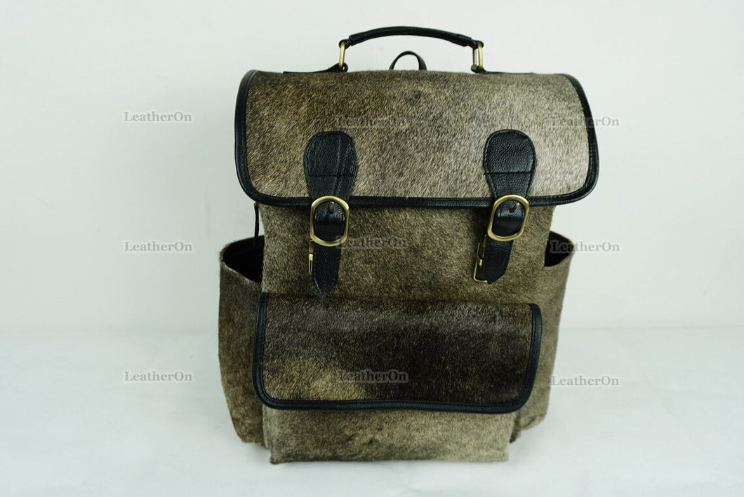 Cowhide Backpack | 100% Real Hair On Cowhide Leather Backpack | Cowhide Diaper Bag | Cowhide School Bag | Handmade Cowhide Backpack | BP102