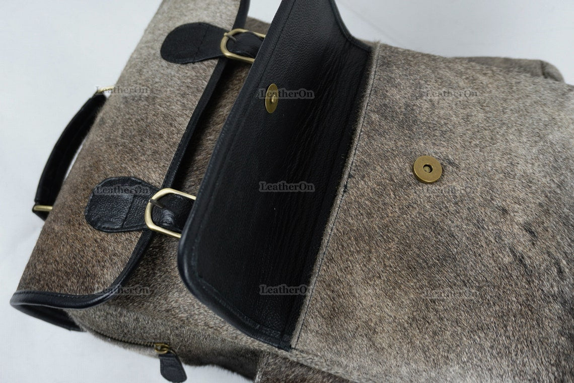 Cowhide Backpack | 100% Real Hair On Cowhide Leather Backpack | Cowhide Diaper Bag | Cowhide School Bag | Handmade Cowhide Backpack | BP102