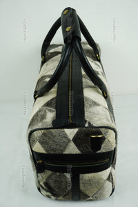 Cowhide Patchwork Duffel Bag | Natural Cowhide Duffel Bag | Hair-On-Leather Travel Bag | Cowhide Luggage Bag | Handmade Duffel Bag | DB91