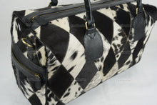 Load image into Gallery viewer, Cowhide Patchwork Duffel Bag | Natural Cowhide Duffel Bag | Hair-On-Leather Travel Bag | Cowhide Luggage Bag | Handmade Duffel Bag | DB92
